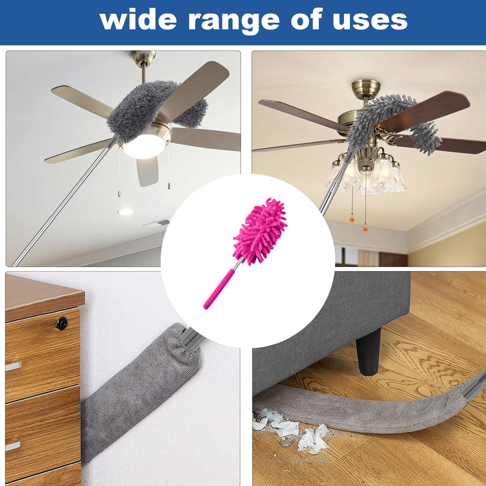 Multipurpose Microfiber Fan Cleaning Duster for Quick and Easy Cleaning Your Brand