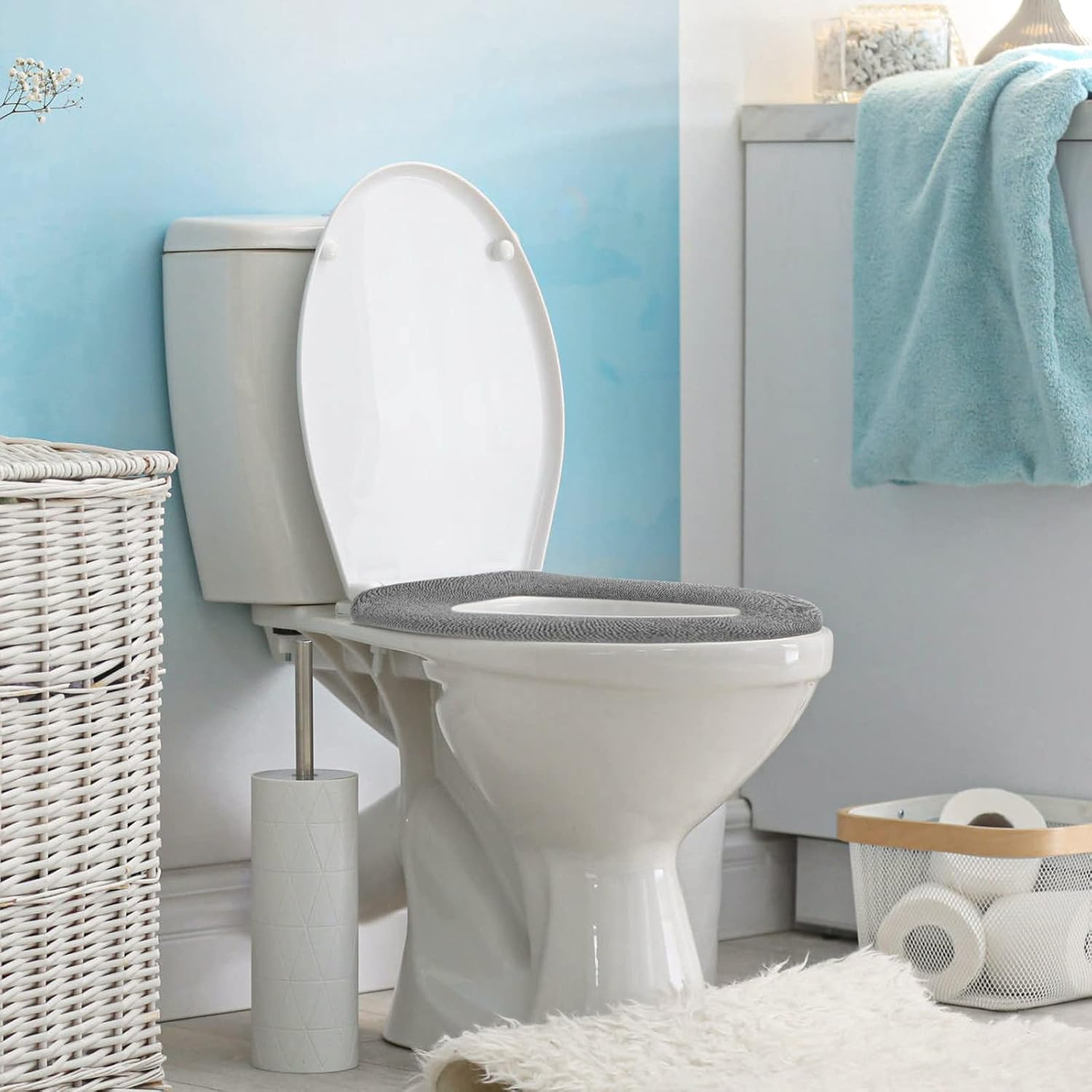 Winter Comfortable Soft Toilet Seat Mat Cover Cushion Plush signaturekarts