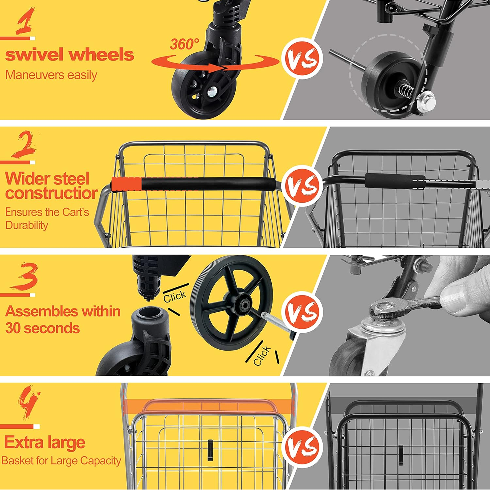 Foldable Shopping Trolley with Wheels ( MOQ :- 2 Pc) Signature kart