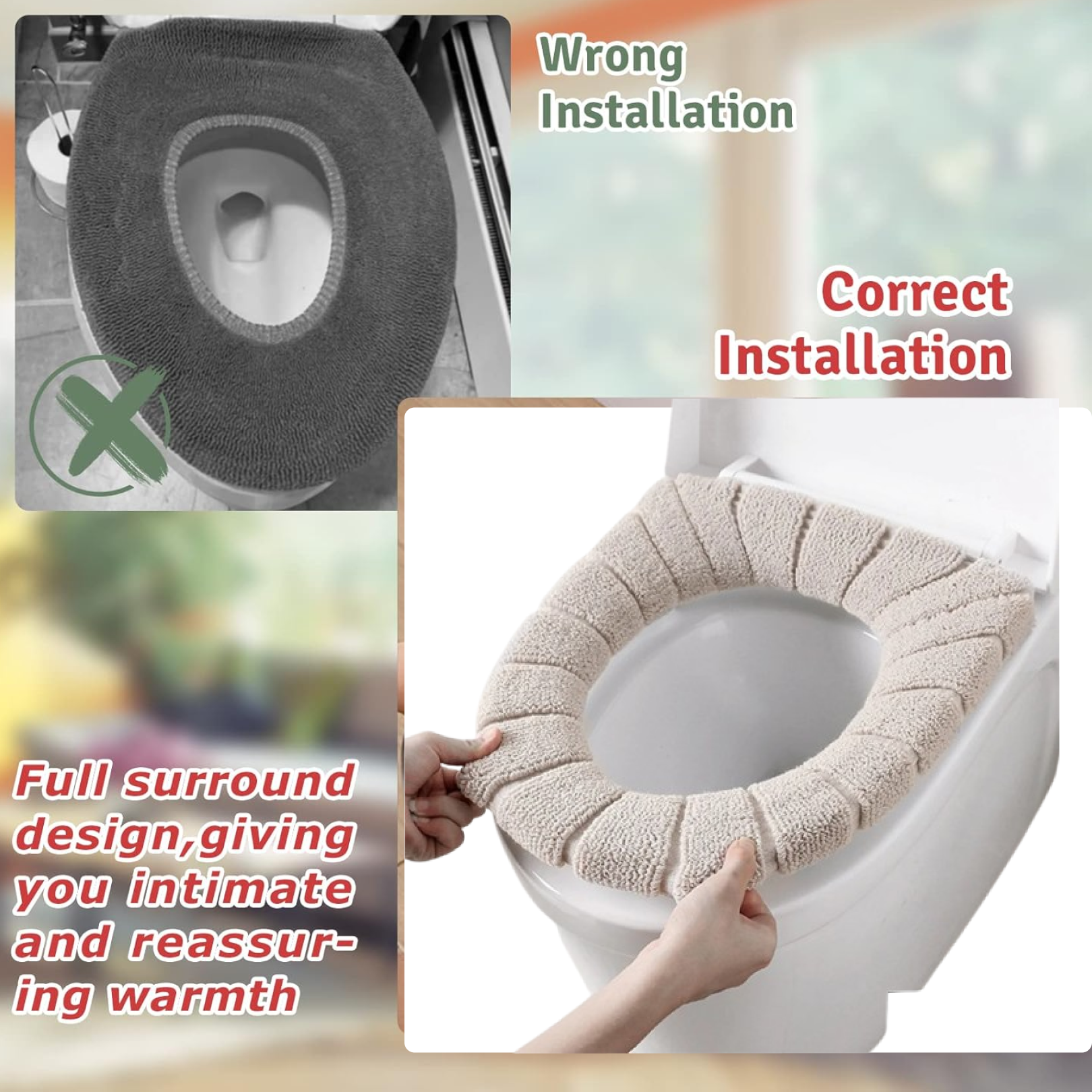 Winter Comfortable Soft Toilet Seat Mat Cover Cushion Plush signaturekarts