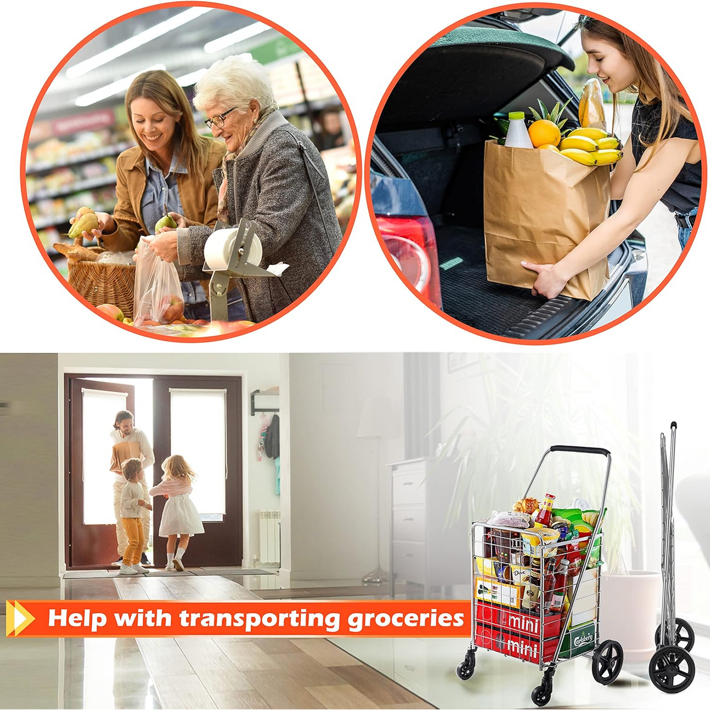 Foldable Shopping Trolley with Wheels ( MOQ :- 2 Pc) Signature kart