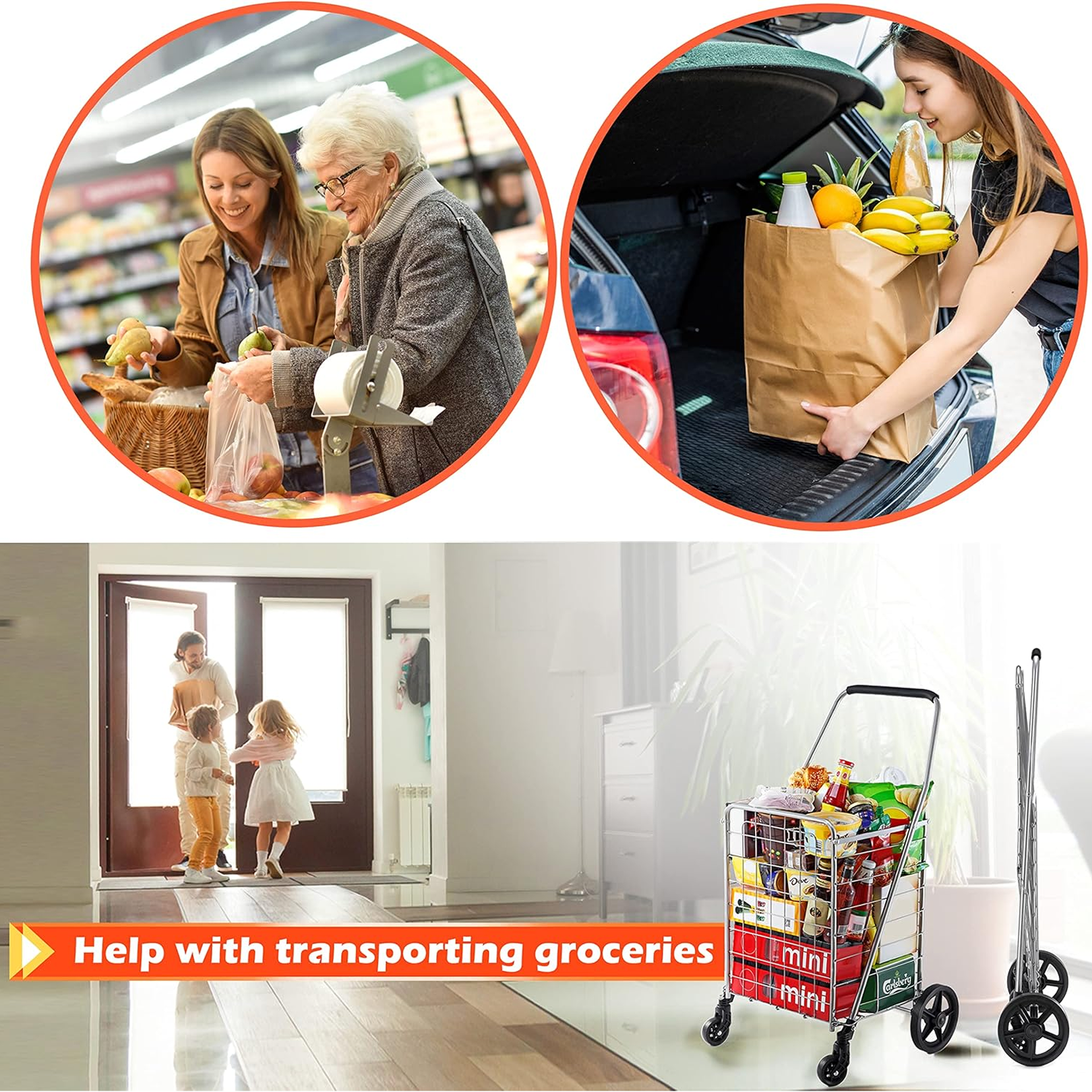 Foldable Shopping Trolley with Wheels ( MOQ :- 2 Pc) Signature kart