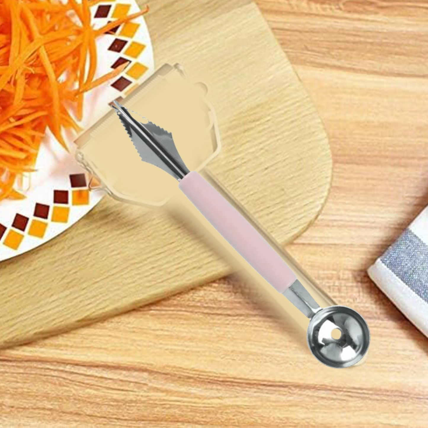 Multifunctional Fruit scooper & peeler  Garnish Kit Your Brand