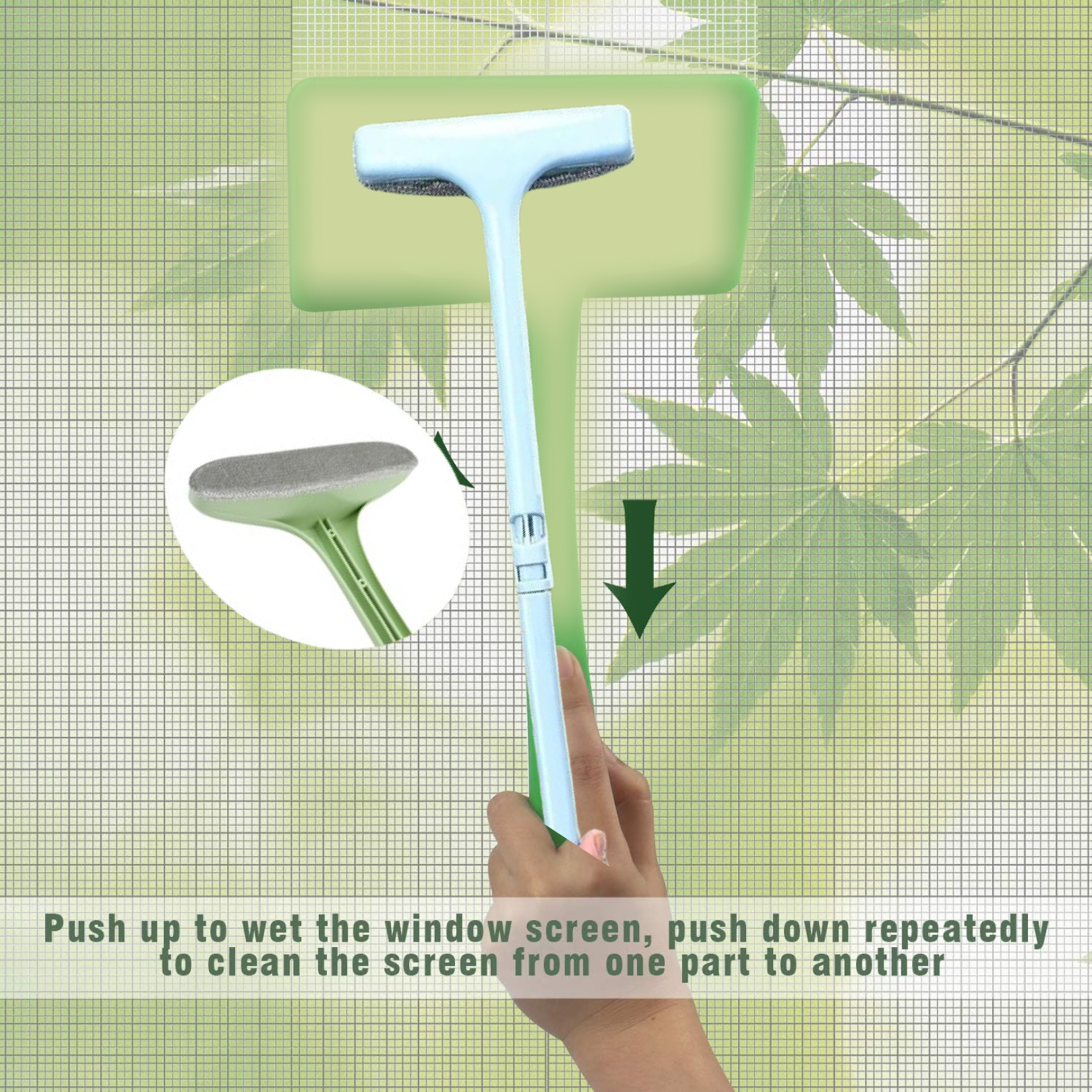 Window Screen Cleaning Brush With Extendable Handle (1 Pc) signaturekarts