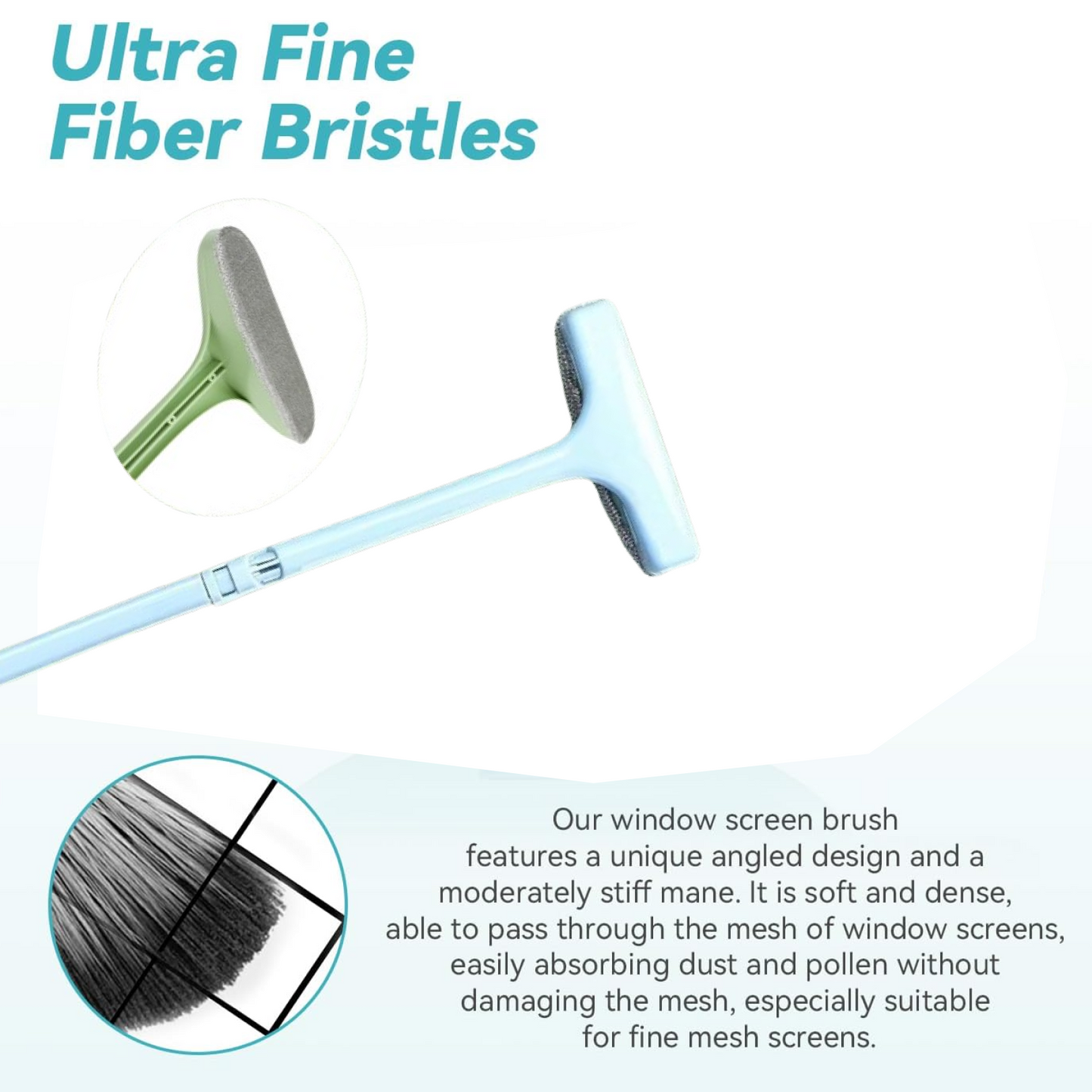 Window Screen Cleaning Brush With Extendable Handle (1 Pc) signaturekarts