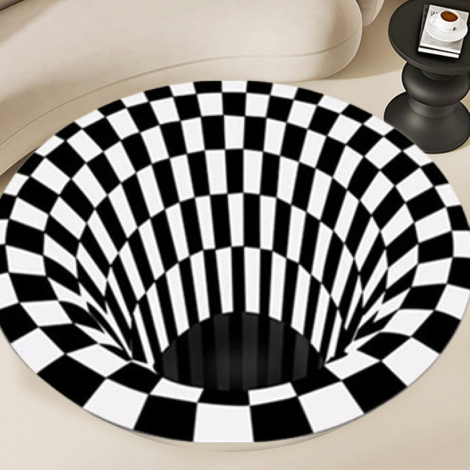 3D Space Round Carpet, Floor Mat Non-Woven Doormat (1 Pc / 78 Cm) signaturekarts