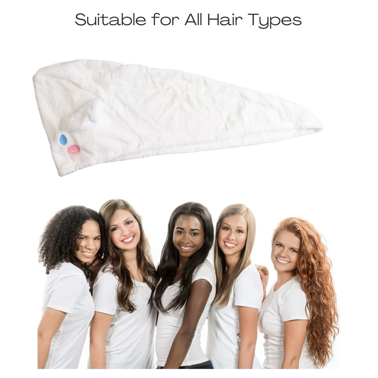 Premium Soft Microfiber Hair Drying Towel Wrap with Button (1 Pc) signaturekarts