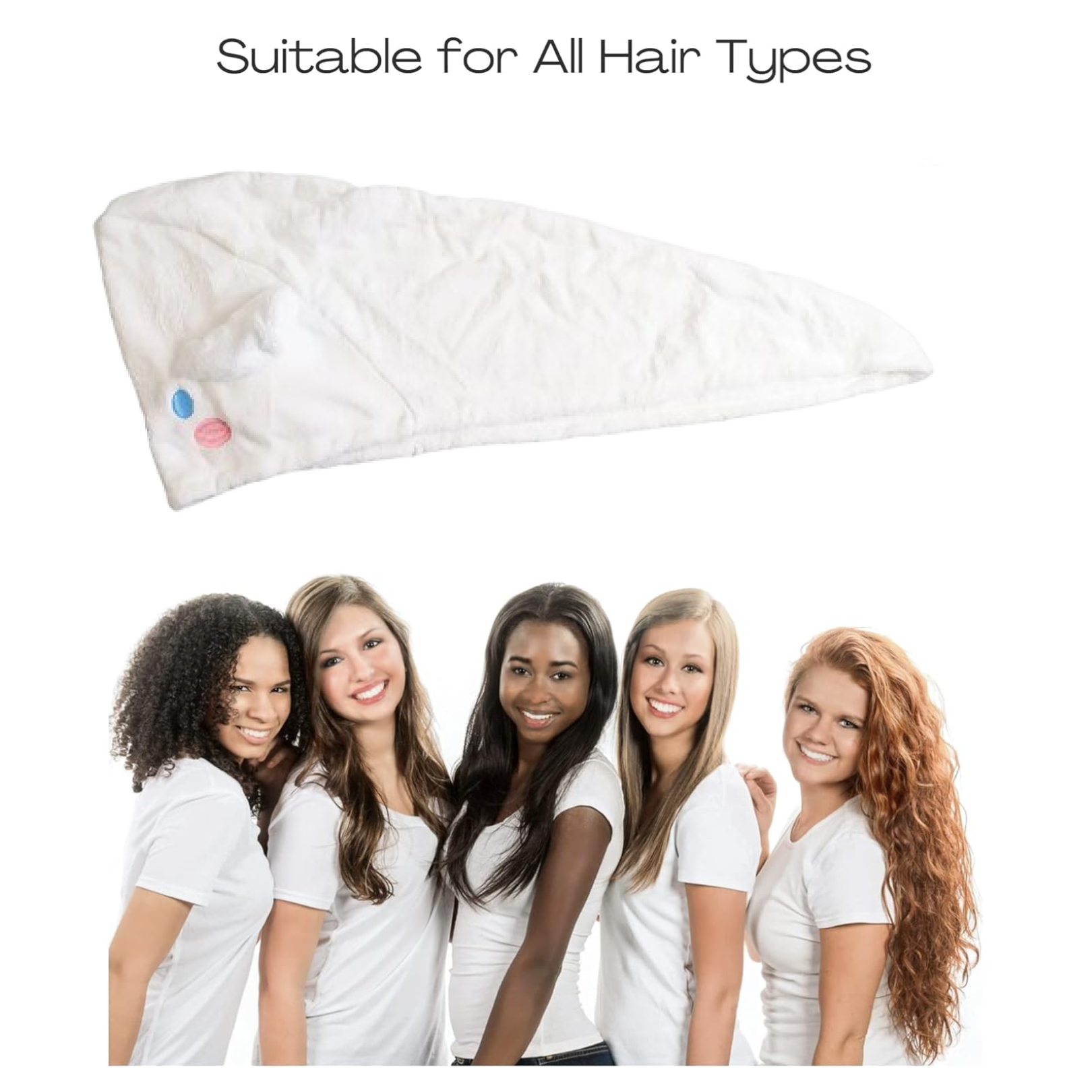 Premium Soft Microfiber Hair Drying Towel Wrap with Button (1 Pc) signaturekarts