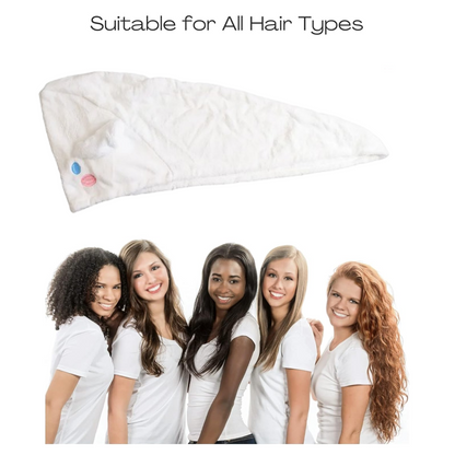 Premium Soft Microfiber Hair Drying Towel Wrap with Button (1 Pc) signaturekarts