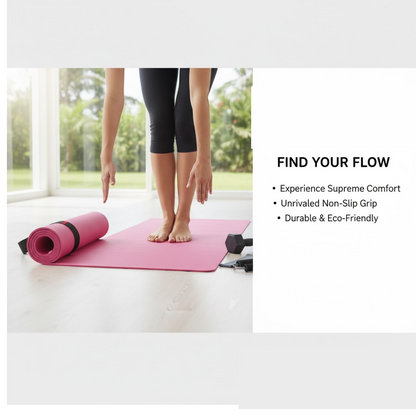 Yoga Mat Eco-Friendly for Fitness & Gym – Non-Slip Exercise Mat (180x60cm) Signature Kart