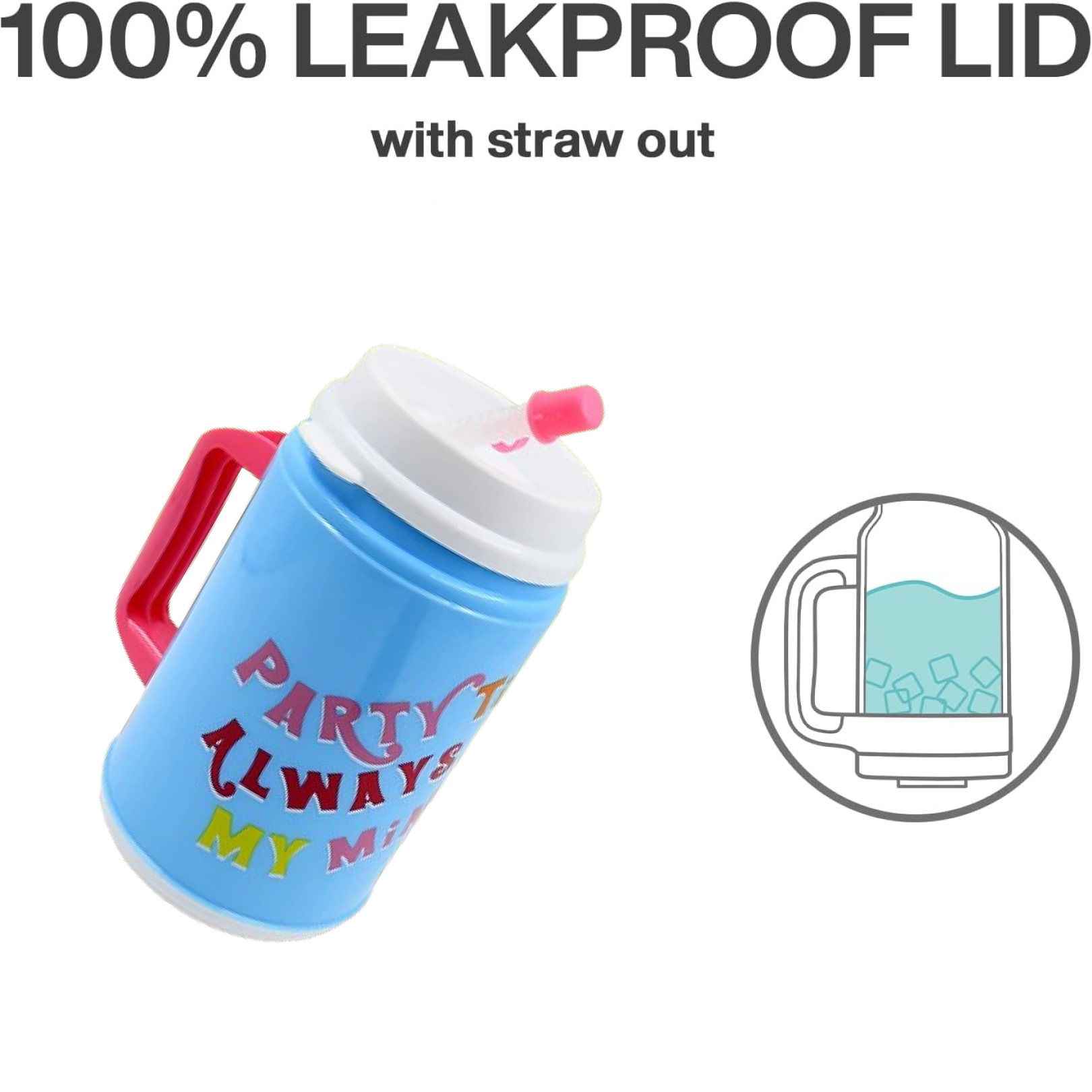 Insulated Mug with Lid Handle Flexible Straw with Cap (709 ML) signaturekarts