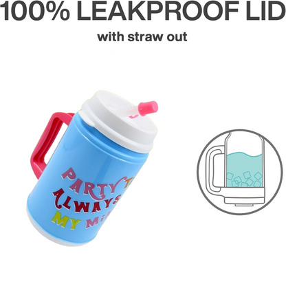 Insulated Mug with Lid Handle Flexible Straw with Cap (709 ML) signaturekarts