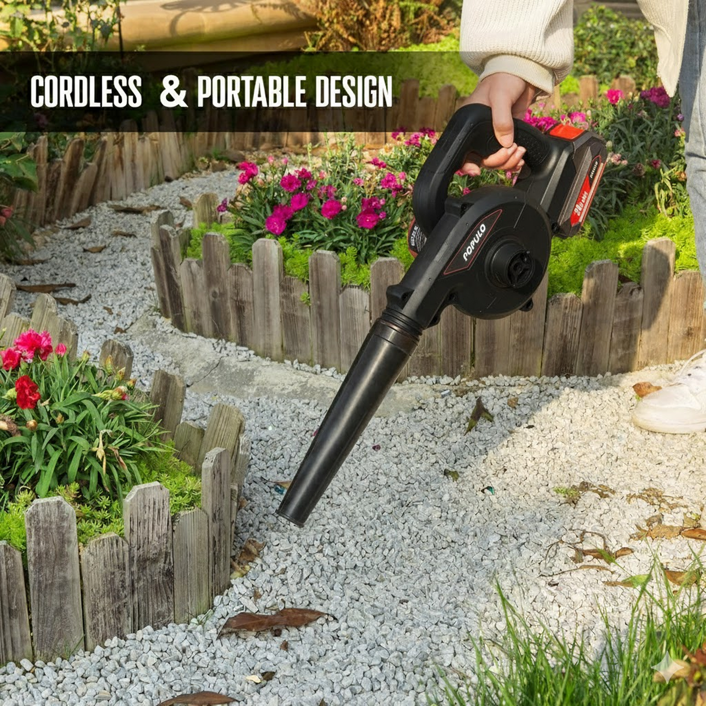 Multi-Purpose Home and Garden Air Blower Kit with Collection Bag for Easy Cleaning Signature Kart