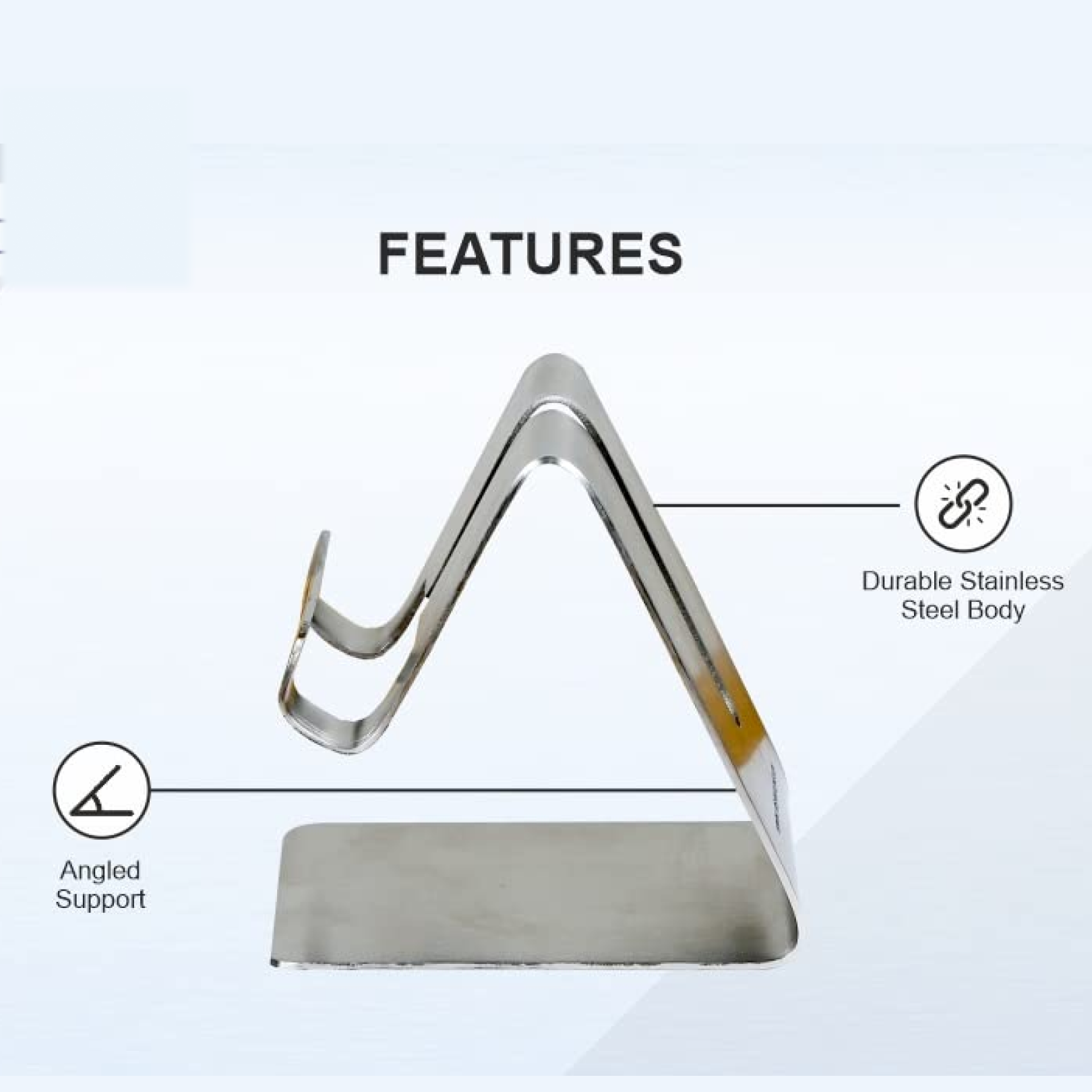 Stainless Steel Universal Mobile & Tablet Stand Holder - (1 Pc) signaturekarts