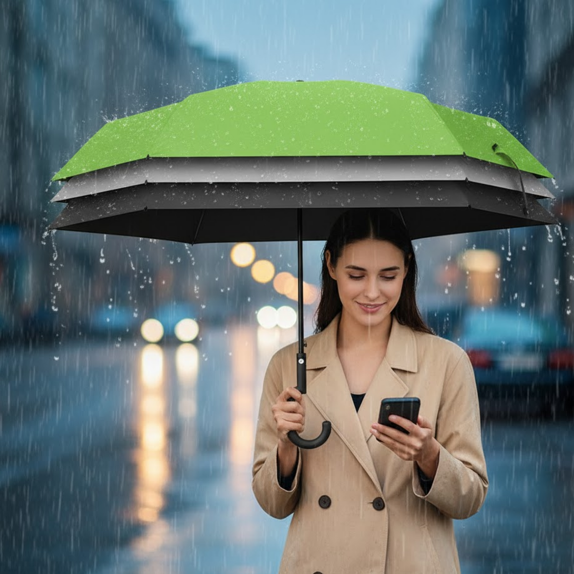 Foldable UV & Rain Umbrella with C-Shaped Handle – Kids (1 Pc / Mix Color) Signaturekarts