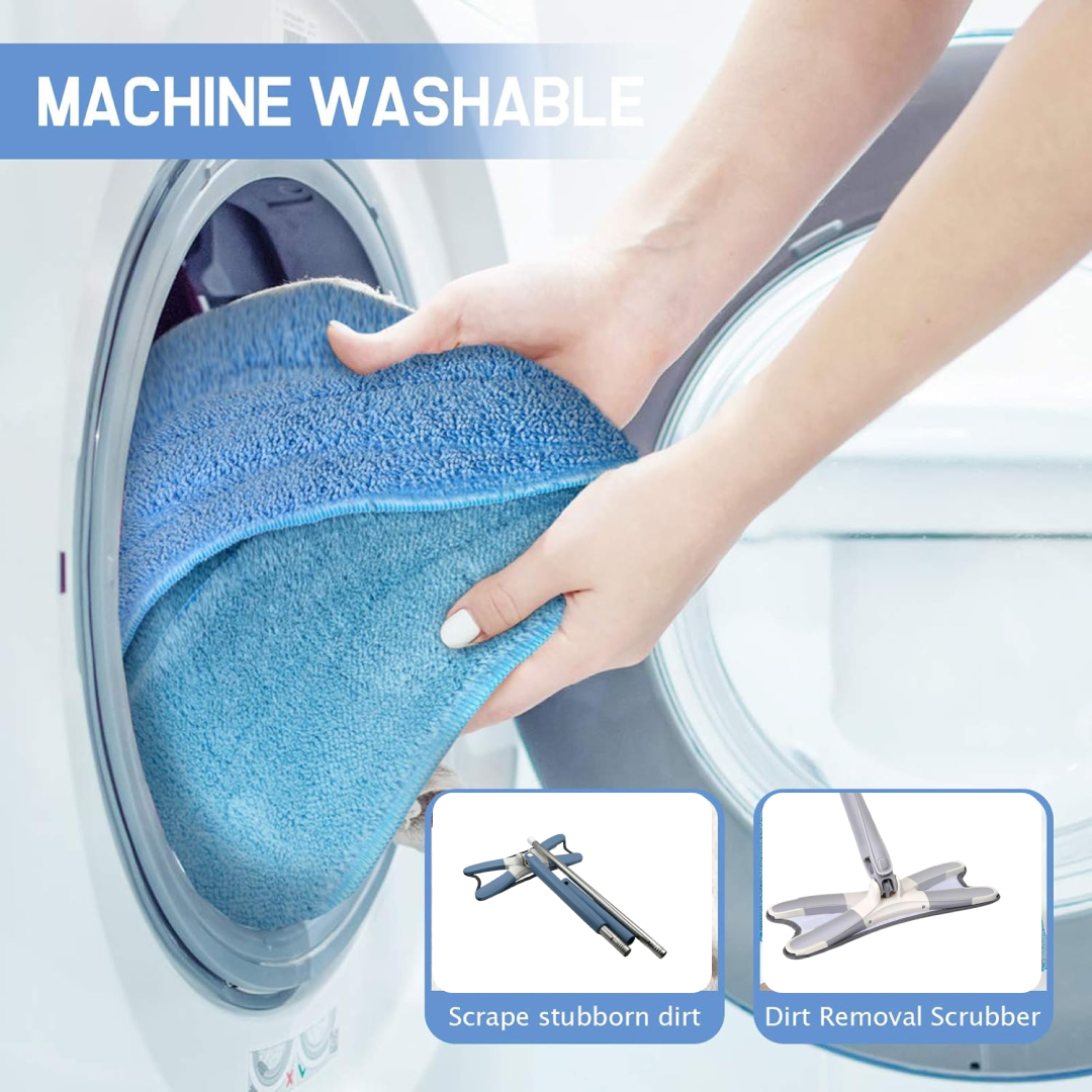 Adjustable 360° Flat Hand Mop: Floors, Walls, Ceilings (Easy Squeeze) signaturekarts