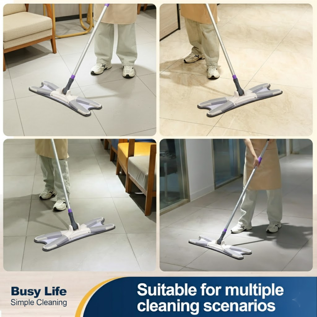Adjustable 360° Flat Hand Mop: Floors, Walls, Ceilings (Easy Squeeze) signaturekarts