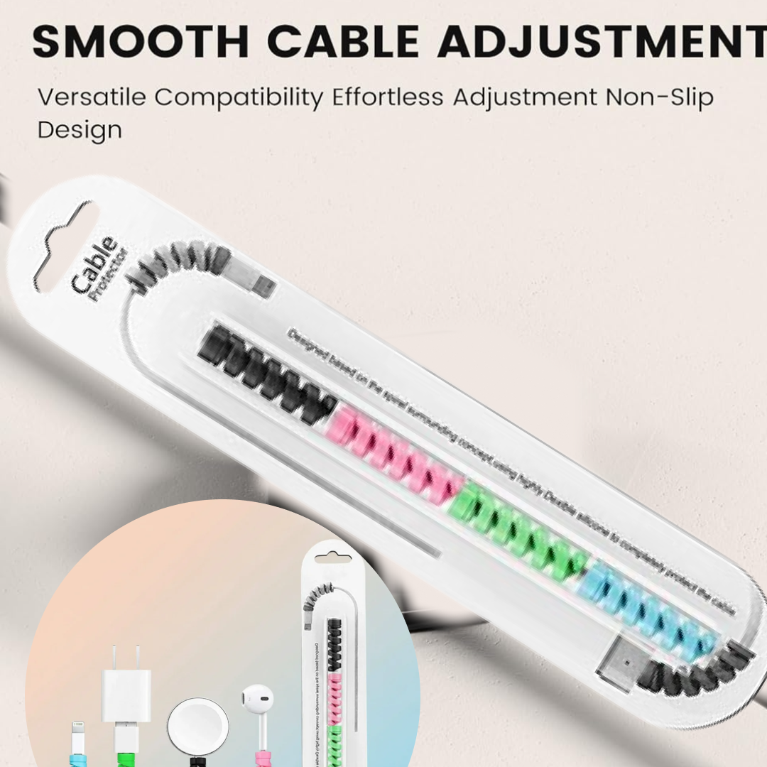 Spiral Charger Spring Cable Protector Data Cable Saver (Pack of 4) Your Brand