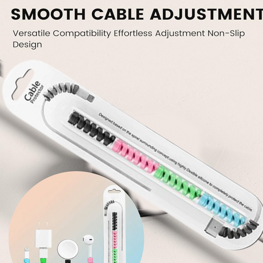 Spiral Charger Spring Cable Protector Data Cable Saver (Pack of 4) Your Brand