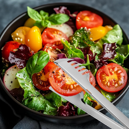 Stainless Steel Multipurpose Serving Tong – 2-in-1 Pasta & Salad Tong (1 Pc) signaturekarts