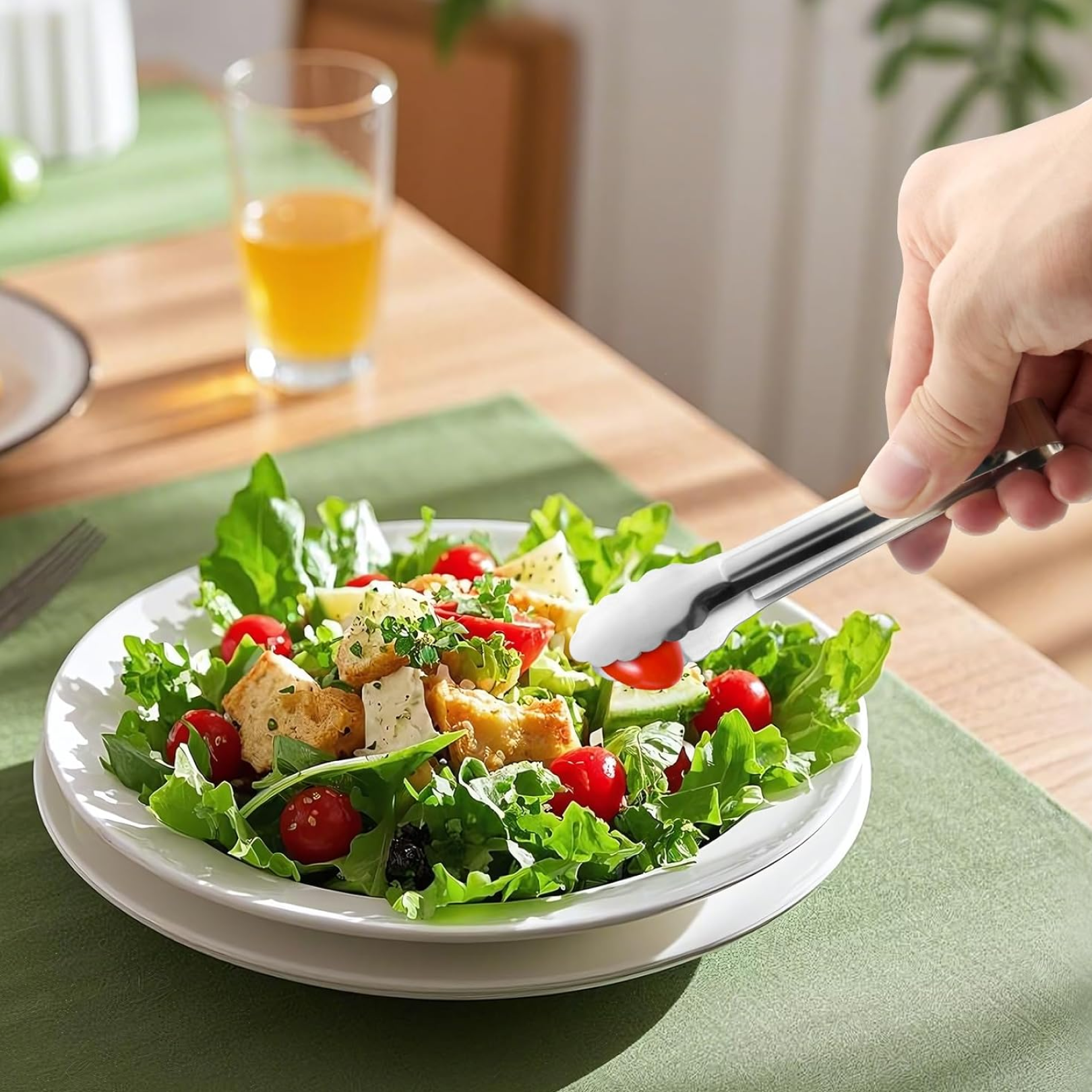 Stainless Steel Multipurpose Serving Tong – 2-in-1 Pasta & Salad Tong (1 Pc) signaturekarts