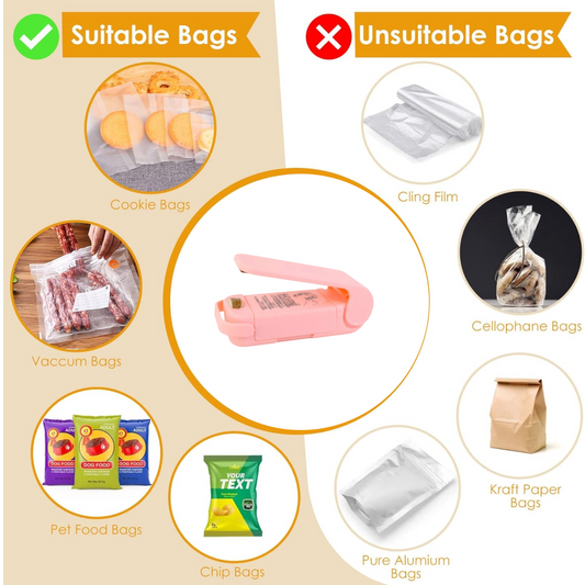 Mini Plastic Bag Sealer – Portable Heat Sealing Machine (Battery Operated / 1 Pc) Your Brand