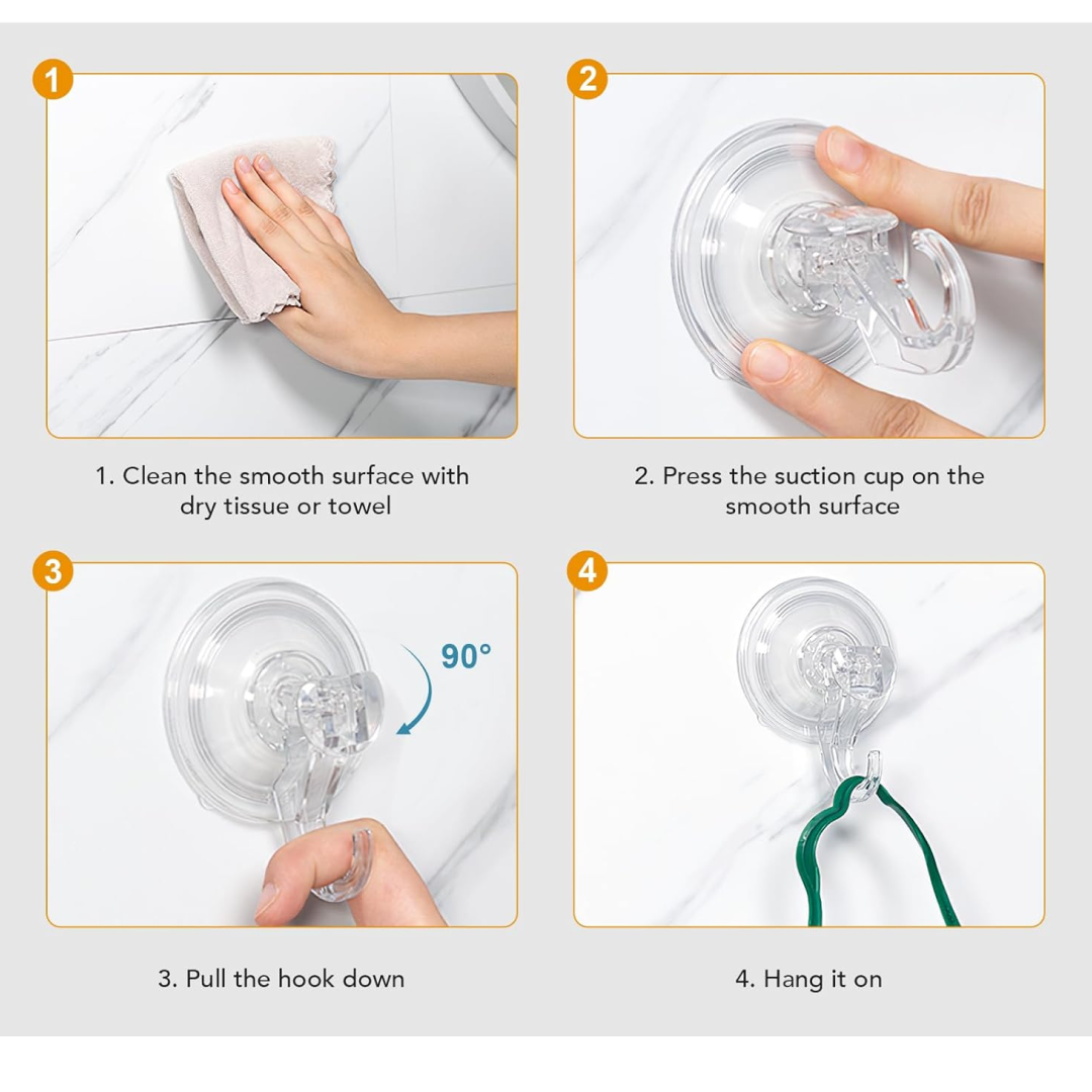 Transparent Rubber Vacuum Hangers for Bathroom, Kitchen, and Wall Your Brand