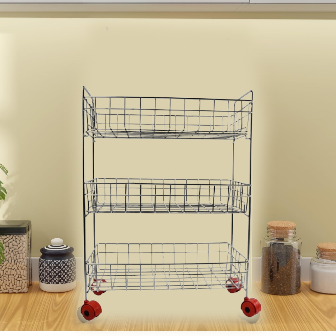 3-Tier Stainless Steel Kitchen Trolley Your Brand