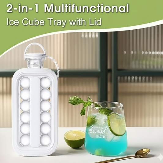 Foldable Ice Tray with Lid, 2-in-1 Ice Ball Maker Your Brand