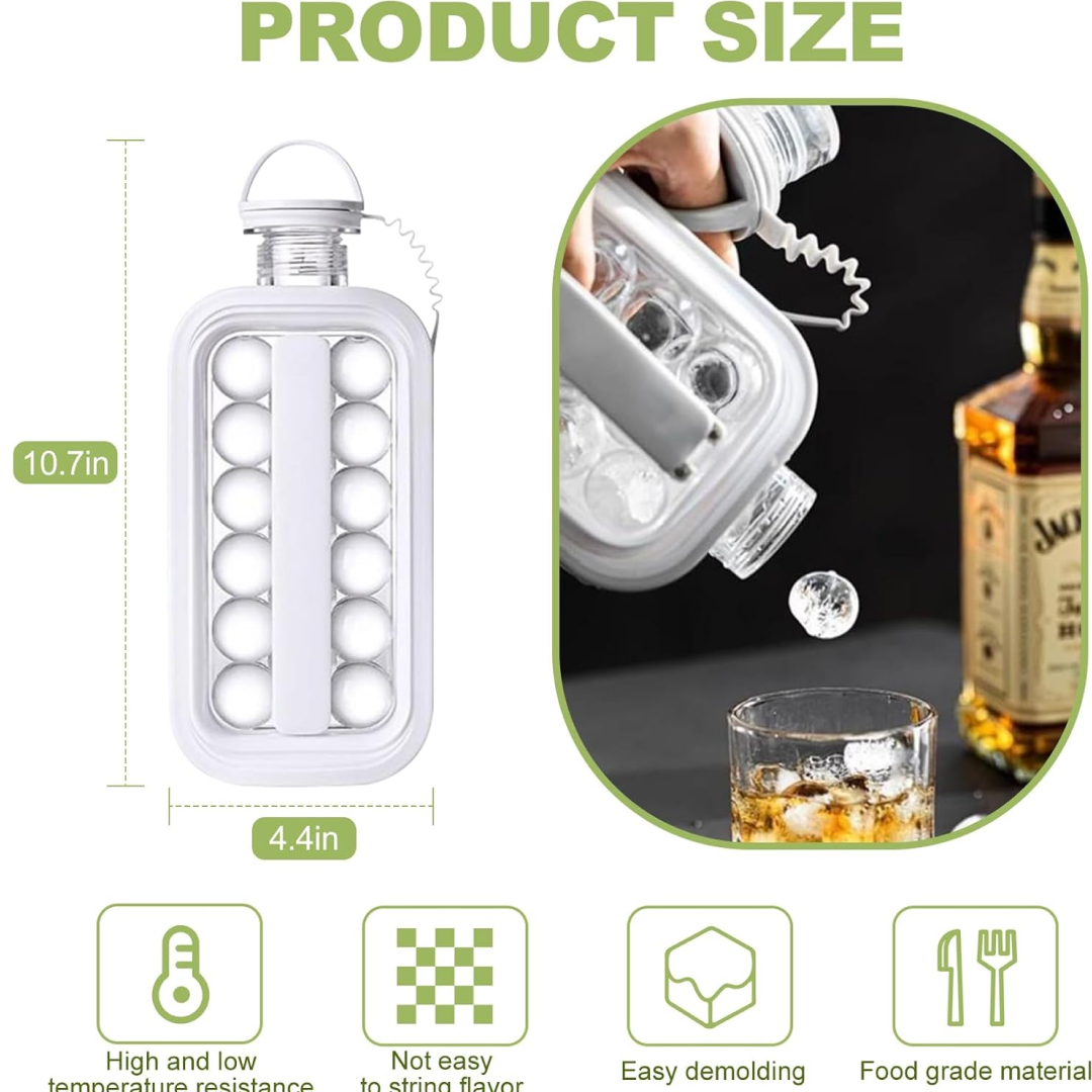 Foldable Ice Tray with Lid, 2-in-1 Ice Ball Maker Your Brand