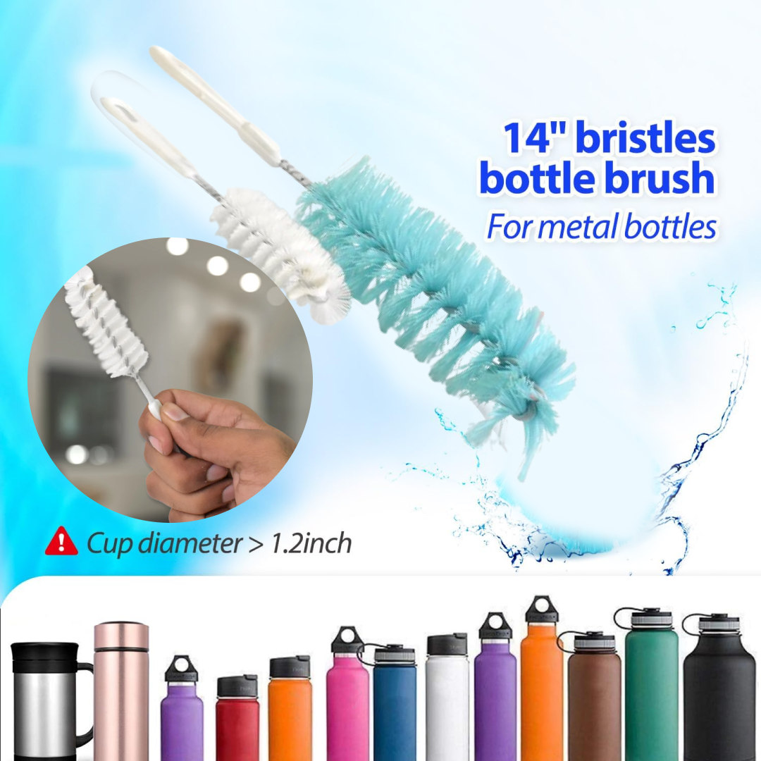 Long Handle Bottle Brush for Jars, Bottles & Containers Cleaning Your Brand