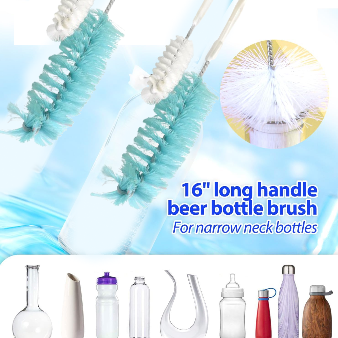 Long Handle Bottle Brush for Jars, Bottles & Containers Cleaning Your Brand
