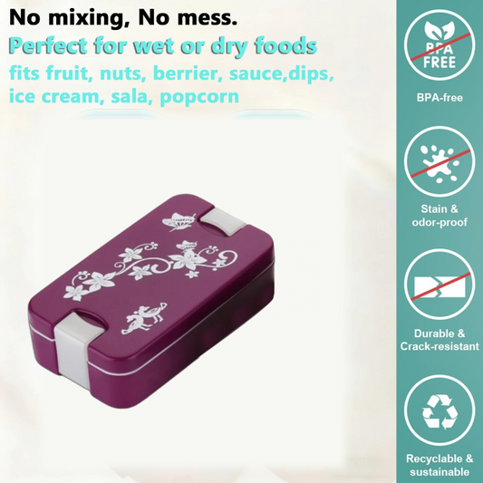 Leak-Proof Airtight Lunch Box with Spoon, 2 Compartments Your Brand