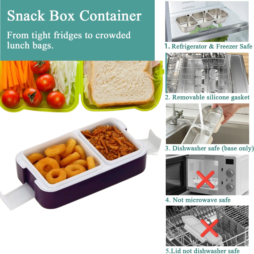 Leak-Proof Airtight Lunch Box with Spoon, 2 Compartments Your Brand