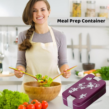 Leak-Proof Airtight Lunch Box with Spoon, 2 Compartments Your Brand