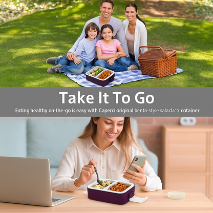 Leak-Proof Airtight Lunch Box with Spoon, 2 Compartments Your Brand
