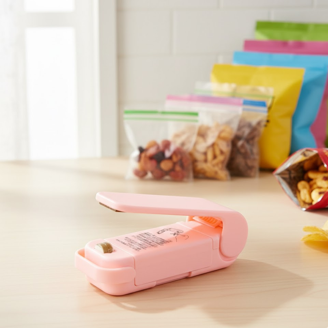 Mini Plastic Bag Sealer – Portable Heat Sealing Machine (Battery Operated / 1 Pc) Your Brand