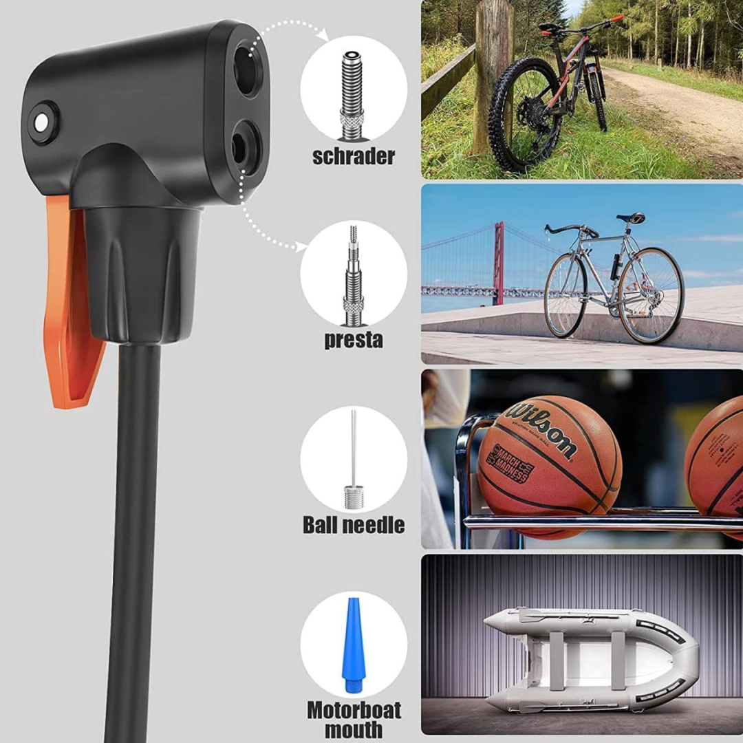 Portable Mini Bike Pump with Gauge Your Brand