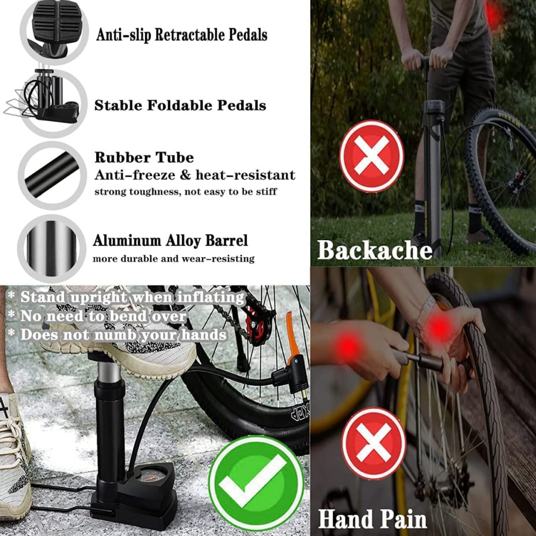 Portable Mini Bike Pump with Gauge Your Brand