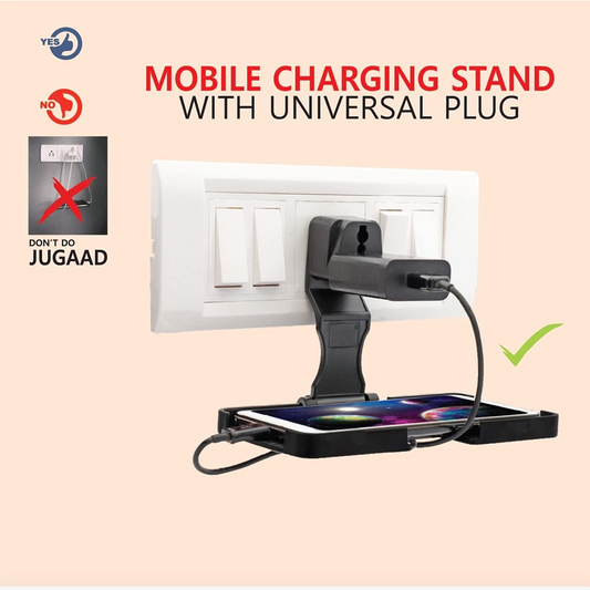 Multi-Purpose Wall Holder Stand for Charging Mobile (Black) Your Brand