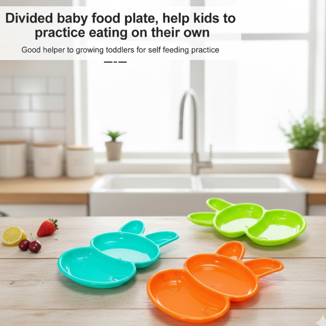 6-Piece Rabbit Shape Dish Set for Kids (Multicolor) Your Brand