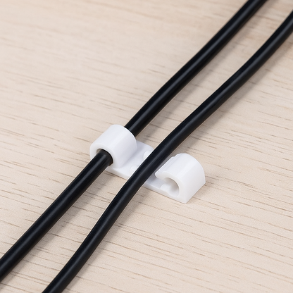 Self-Adhesive Cable Clips – Round Plastic Wire Holder for Cord Management (Pack of 20) Your Brand