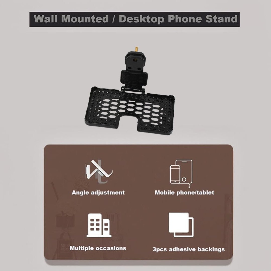 Multi-Purpose Wall Holder Stand for Charging Mobile (Black) Your Brand
