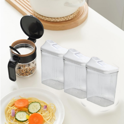 Kitchen Storage Jars & Container Set 3pc , Transparent Jar Set For home & Kitchen Use Your Brand