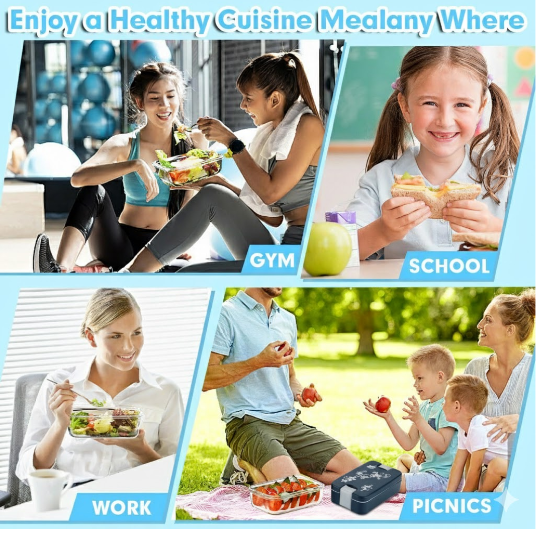 Leak-Proof Airtight Lunch Box with Spoon, 2 Compartments Your Brand