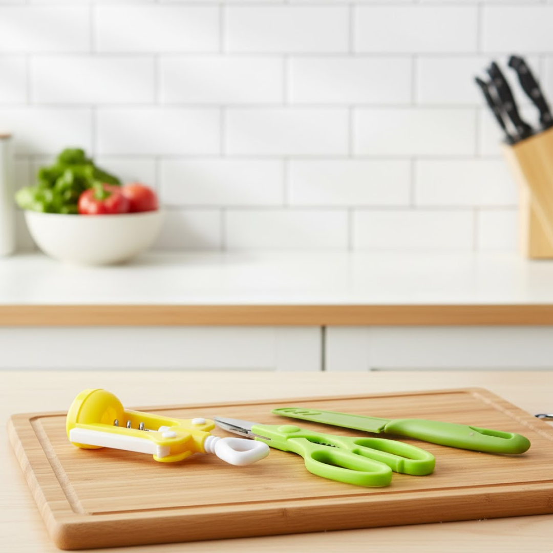 Multifunction Kitchen Tool Set – Stainless Steel & Plastic Knife and Scissors signaturekarts