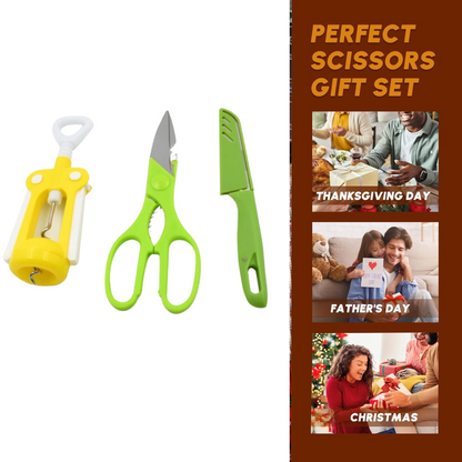Multifunction Kitchen Tool Set – Stainless Steel & Plastic Knife and Scissors signaturekarts