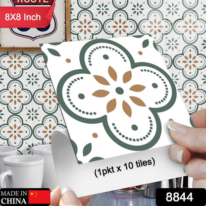 Peel & Stick 8×8 Inch Floor Tiles for Kitchen & Bathroom (10 Pc Set) signaturekarts