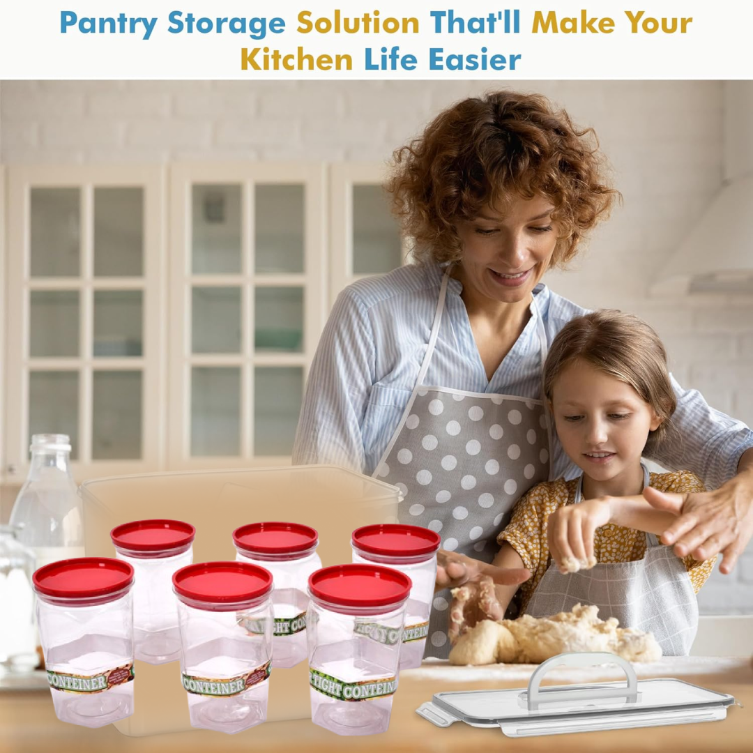 Air Tight Kitchen Storage Container (Approx - 1100Ml, Set of 6pcs) Your Brand