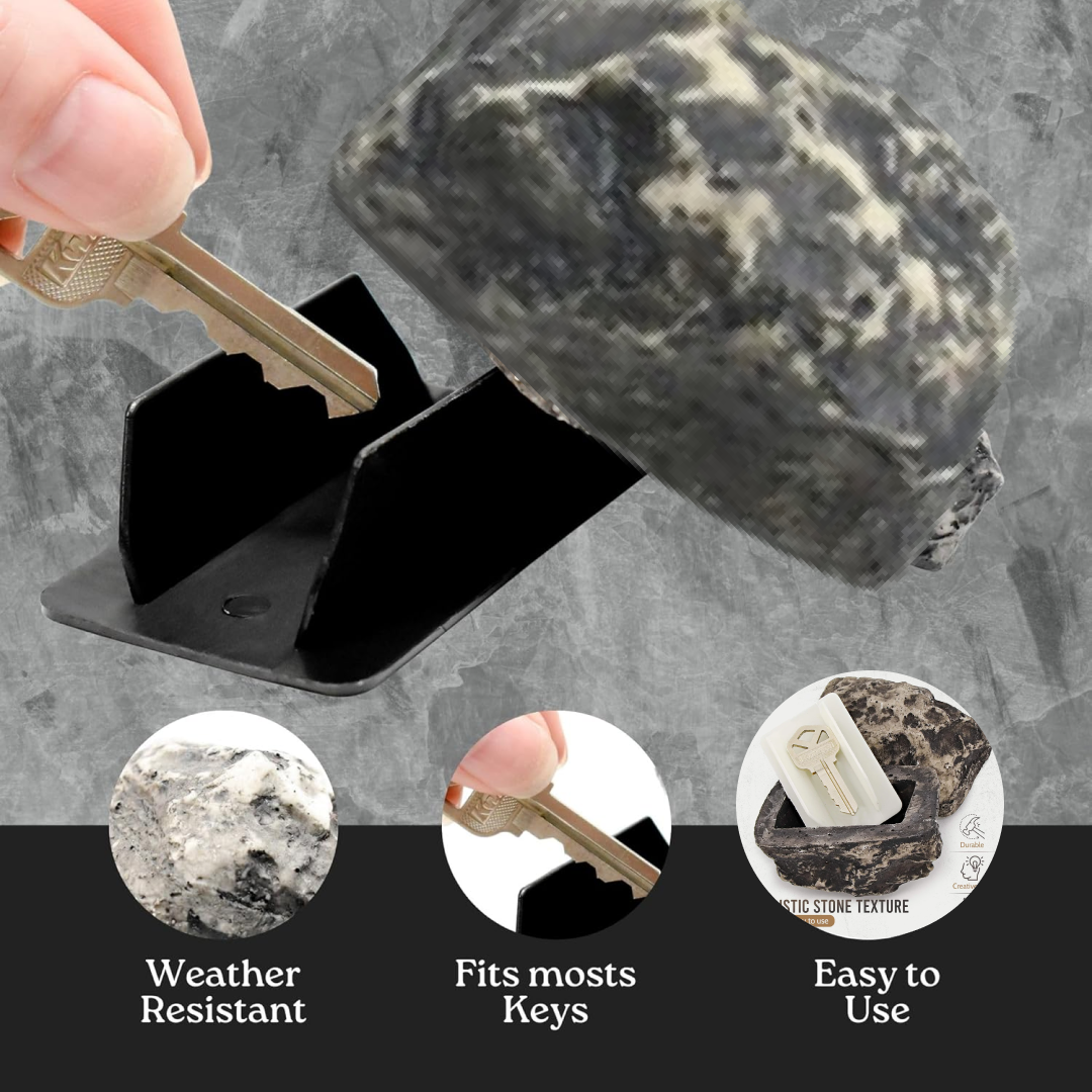 Realistic Fake Rock Key Hider – Weatherproof Outdoor Key Storage Emergencies (1 Pc) signaturekarts